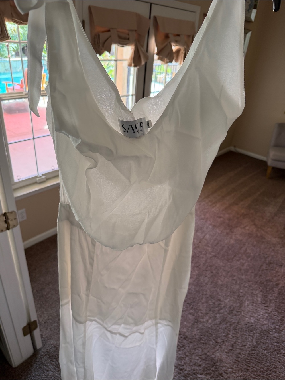 White Halter Neck Maxi Dress